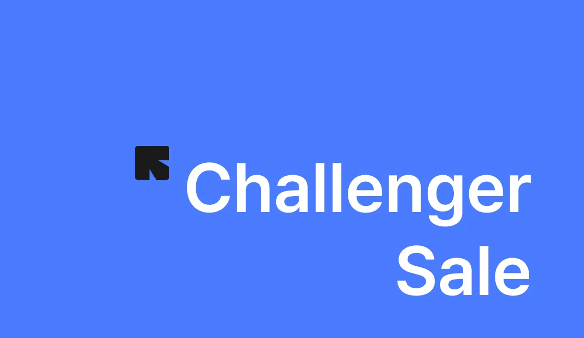 B2B 영업 전략으로 챌린저 세일을 소개하기 위한 블로그 글의 썸네일로, 'Challenger Sale' 텍스트가 적혀있다.