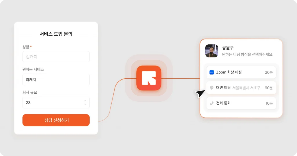 B2B CRM 리캐치가 제공하는 웹폼과 리드라우터 기능